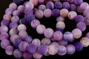 Frosted agate, purple, round, 8mm