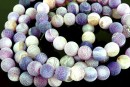 Frosted agate, purple, round, 8mm