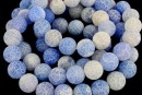 Frosted agate, blue, round, 10mm