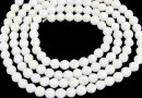 Margele coral, ivory, rotund fatetat, 4mm