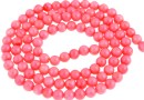 Coral beads, pink, round, 4mm