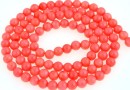 Coral beads, pink, round, 4mm