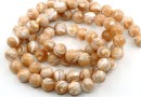 Mother of shell, white-golden beige, round, 8mm