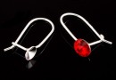 Earring findings, 925 silver, rivoli 5-6mm, 925 silver - x1pair