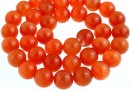 Cat eye beads, round, orange, 9.7mm