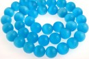 Cat eye beads, round, turquoise, 9.7mm