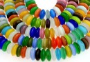 Cat eye beads, disc, multicolored, 10x4mm