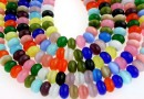 Cat eye beads, rings, multicolor, 8x5mm