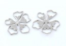 Link floare, argint 925 placat cu rodiu 18x17mm - x1