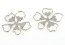 Link floare, argint 925 placat cu rodiu 18x17mm - x1