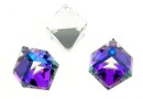 Swarovski, cube cabochon, heliotrope, 6mm - x1