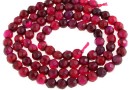 Intense fuchsia lace agate, faceted round, 4mm