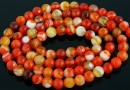 Orange lace agate, faceted round, 4mm