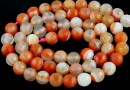 Brick lace agate, faceted round, 6mm