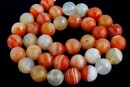 Brick lace agate, faceted round, 10mm