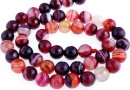 Dark red lace agate, faceted round, 8mm