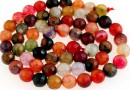 Dragon vein agate, multicolor, faceted round, 6mm