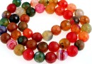 Dragon vein agate, multicolor, faceted round, 8mm