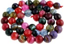 Dragon vein agate, multicolor, faceted round, 8mm