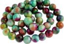 Multicolor jade, round, 8mm