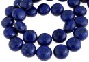 Natural turquoise stone, blue lapis, flat disc, 12mm