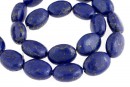 Natural turquoise stone, blue lapis, flat oval, 17x12.5mm