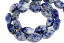 Blue spot sodalite, twisted, 16x10mm