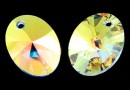 Swarovski, pandantiv oval, aurore boreale, 12mm - x2