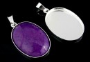 Pendant base, 925 silver, for cabochon 25x18mm - x1