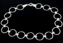 Bracelet, big jump rings,10mm, 925 silver, 19cm - x1