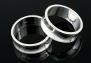 Ring base, crystal setting, 925 silver, 17.9mm - x1
