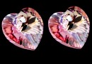 Swarovski, pandantiv inima, light rose AB, 10mm - x2