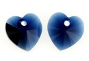 Swarovski, pandantiv inima, dark indigo, 10mm - x2