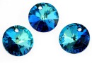 Swarovski, pandantiv rivoli, bermuda blue, 8mm - x4