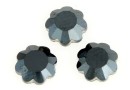 Swarovski, cabochon hotfix floare, jet hematite, 7mm - x2