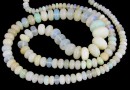 Margele opal natural ivory translucent cu irizatii, rondele, 3-8.5mm