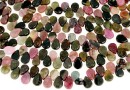 Multicolor natural tourmaline, briolette, 8x6mm