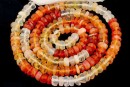 Mexican fireopal, natural stone, faceted rondelle, 4mm