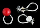 Tortite cercei clips pentru cabochon 6mm, argint 925, - x1per