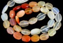 Margele mexican fire opal natural, oval fatetat neregulat, 7.5-10mm