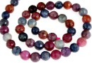 Margele mix safire si rubine naturale, rotund fatetat, 8mm