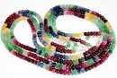 Margele rubine, safire multicolore si smaralde, rondela fatetata, 5-5.5mm