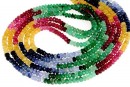 Margele rubine, safire multicolore si smaralde, rondela fatetata, 3.5mm