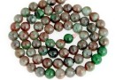 Margele granat verde natural, rotund, 6-6.5mm
