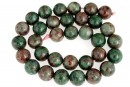 Margele granat verde natural, rotund, 12mm