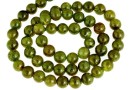 Margele granat grosular oliv natural, rotund, 7mm