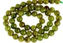 Margele granat grosular oliv natural, rotund, 7mm