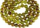 Margele granat grosular oliv natural, rotund, 8.5mm