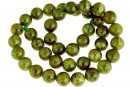 Margele granat grosular oliv natural, rotund, 10mm