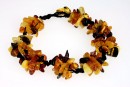 Bratara cu margele chihlimbar natural, chips, 5-10mm